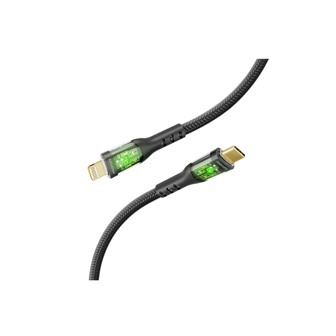 Promate USB C to Lightning with Transparent Shell 1.2 Meter Black in Qatar Promate USB C to Lightning with Transparent Shell 1.2 Meter Black in Qatar